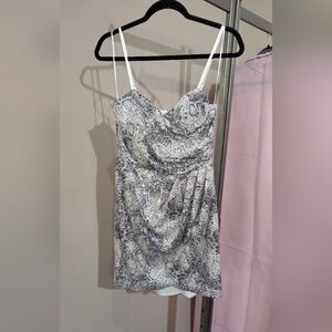 Snake Print Sequin Mini Dress